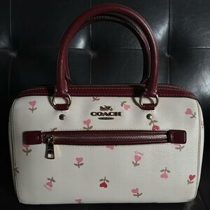 Coach Rowan Heart Floral Satchel Bag C3243 Crossbody